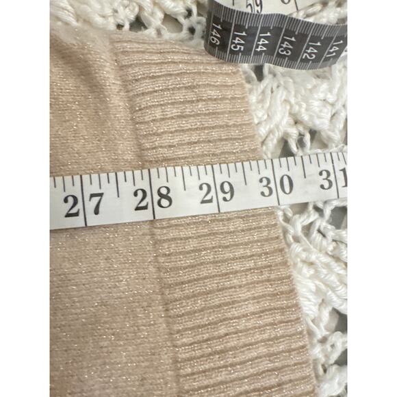 Charter Club Luxury Cashmere large gold Blend Metallic Sweater Women’s Large - Picture 3 of 5